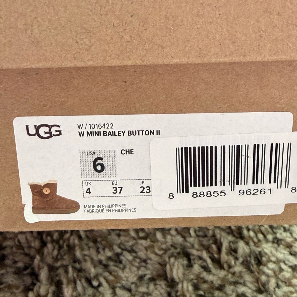 UGG Chestnut Suede Mini Bailey Button Boot NWT - image 4